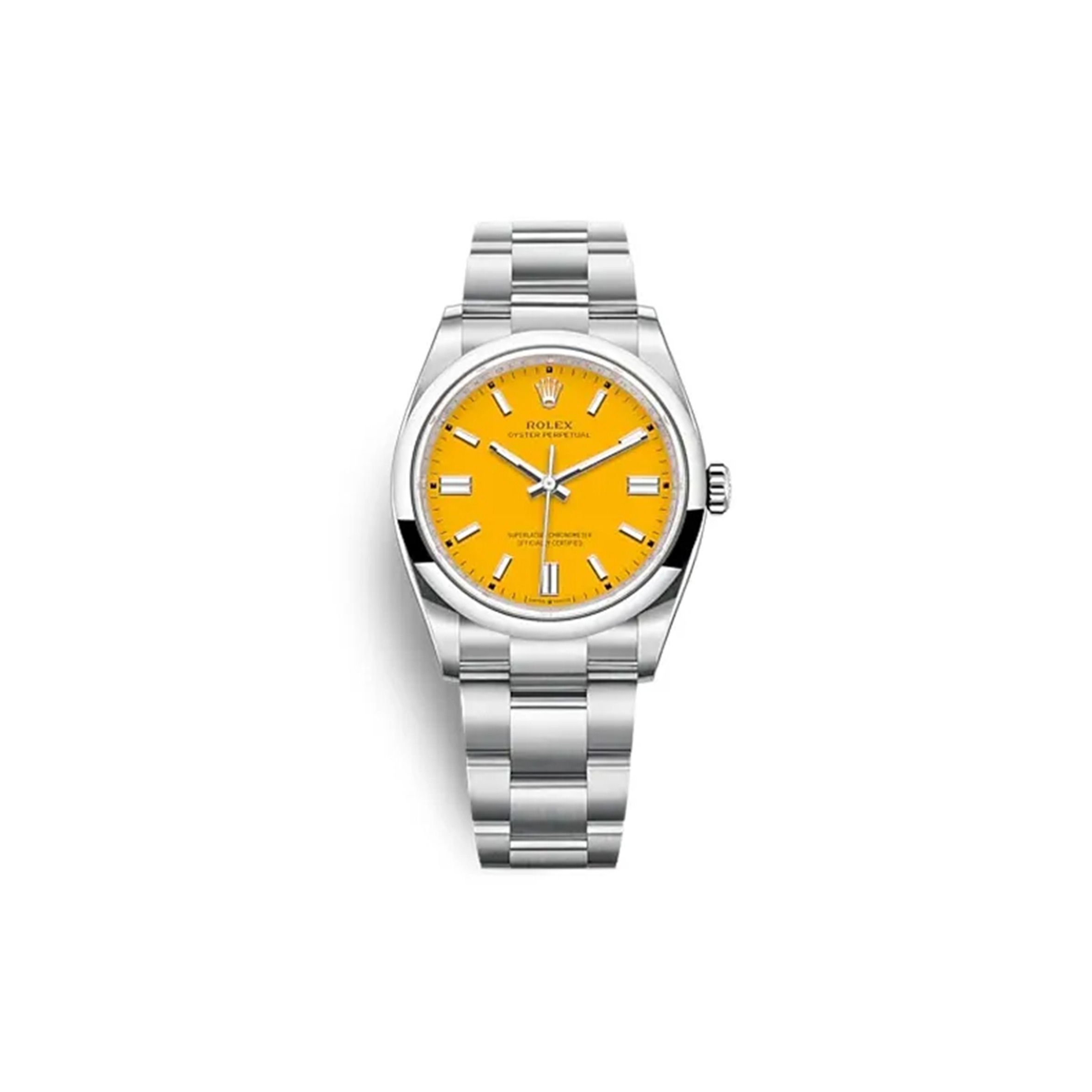 R01ex oyster perpetual yellow dial 41mm watch m124300-0004